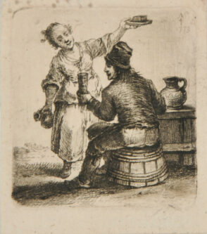 Woman Serving Man in a Tavern