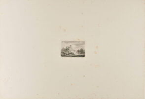 Cloudy Nordic Landscape, with Large Building on a Hill