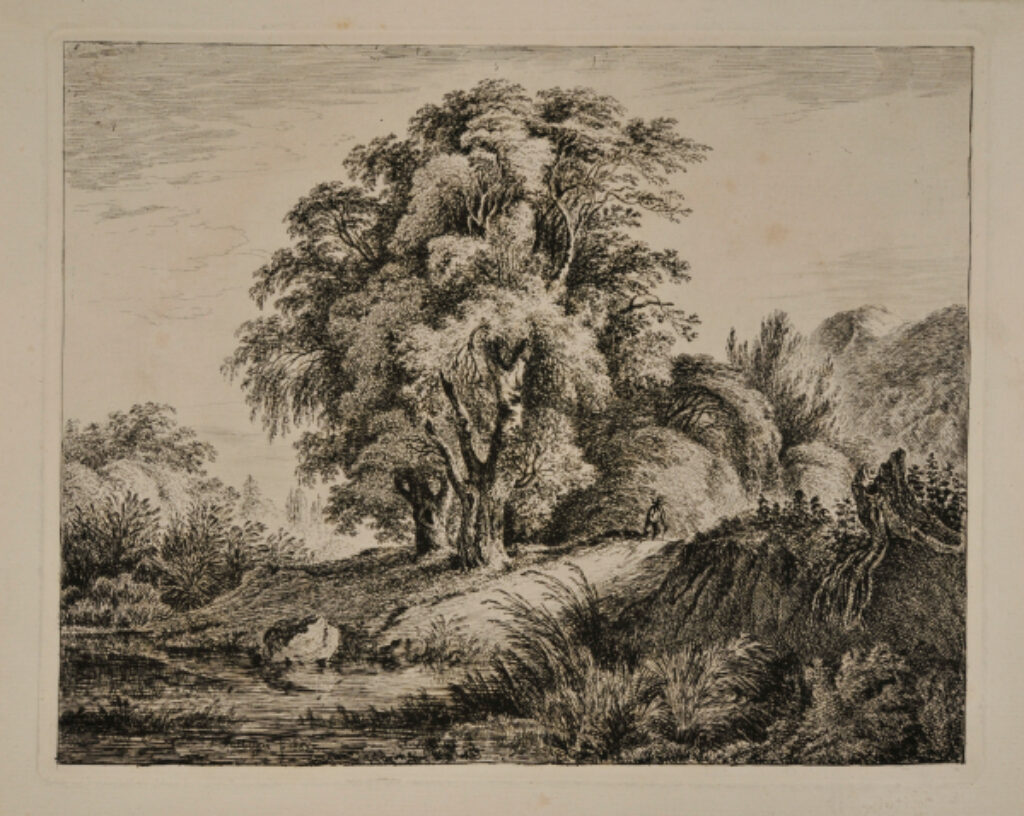 Landscape with Man Coming over a Hill to a Pond - Image 2