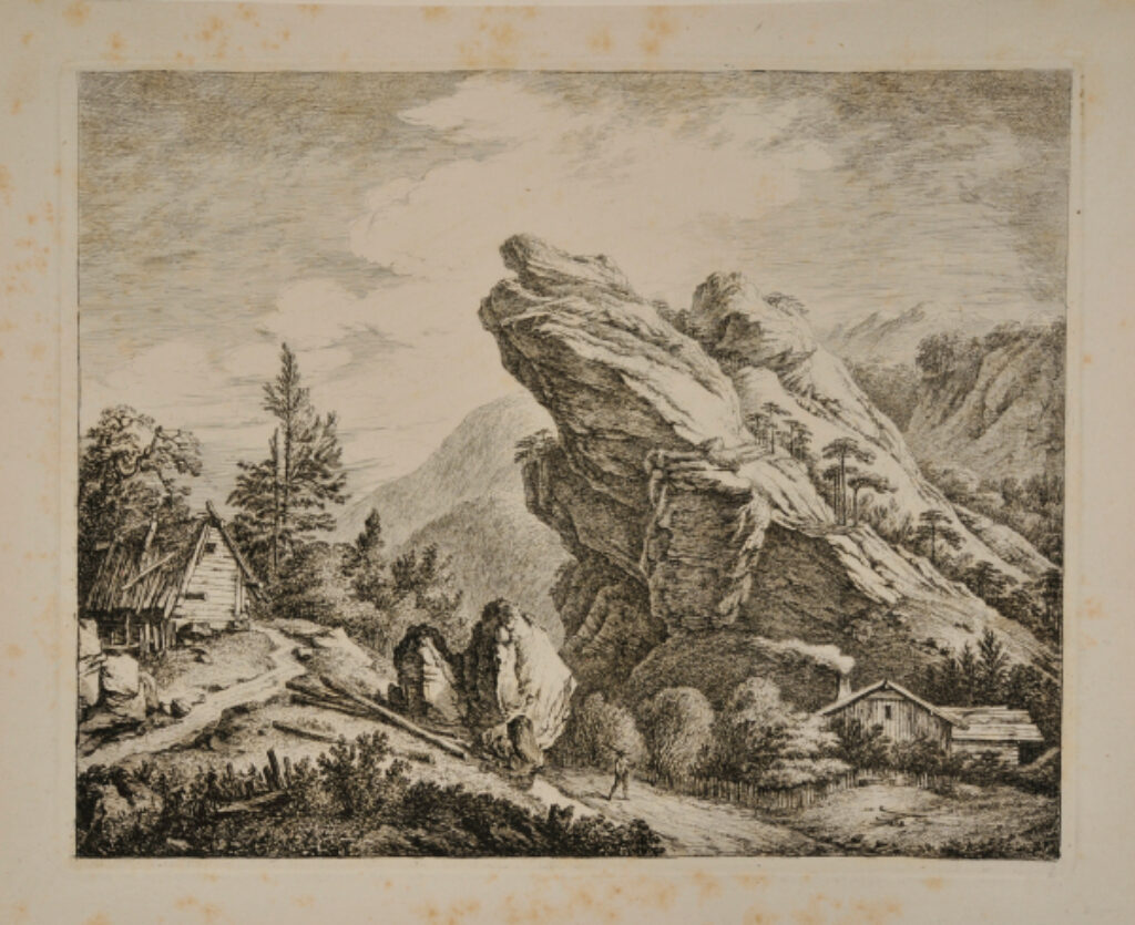 Swiss Landscape with Rugged Rocks - Image 1