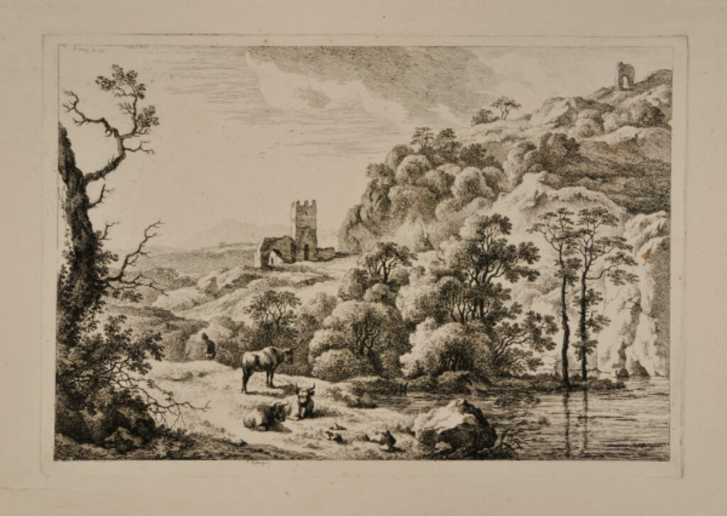 Landscape with Cattle, and Ruins of Castle - Image 1