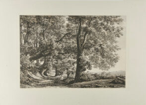 Landscape, with Wanderer Resting under Large Trees