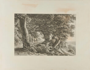 Landscape with Man Driving a Donkey under the Trees