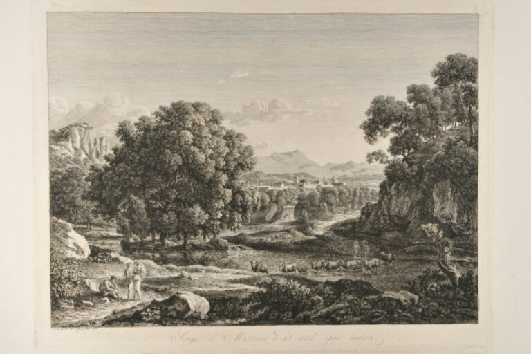 MORNING: CLASSICAL LANDSCAPE WITH COWHERDS AND CATTLE FORDING A RIVER
