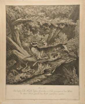 Stag Running Through the Woods