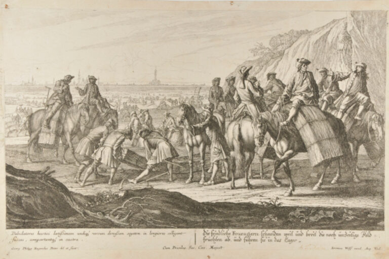 THE ENEMY FORAGERS HARVESTED THE FIELDS AND TOOK THE PRODUCE INTO THE CAMP