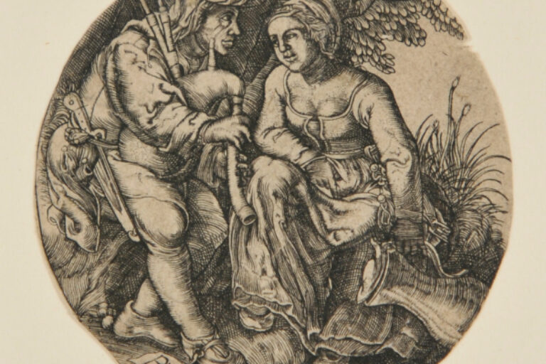 BAGPIPE PLAYER WITH HIS LOVER