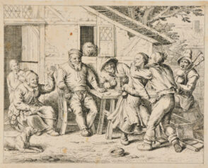 Peasants Before an Inn, Two Dancing and One Playing the Bag-Pipe