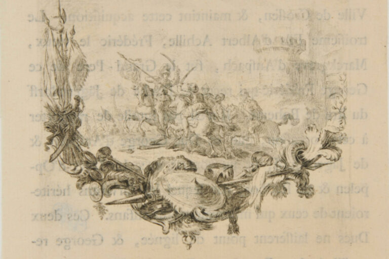 VIGNETTE WITH SOLDIERS ON HORSEBACK, FIGHTING