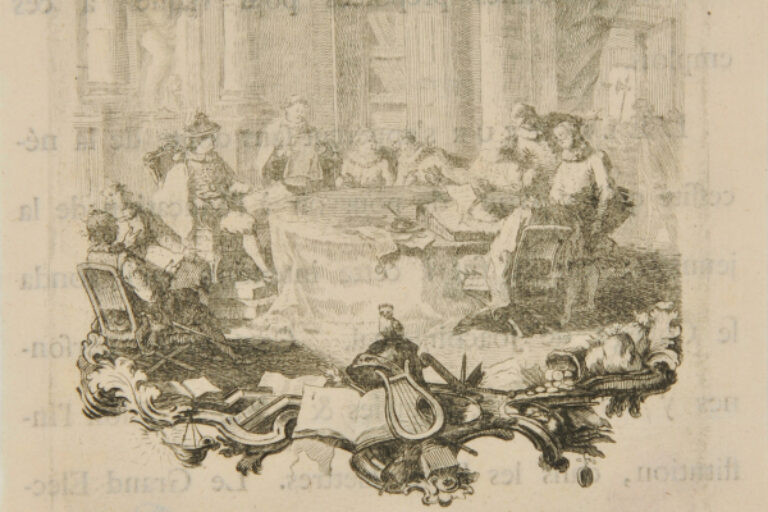 VIGNETTE WITH PEOPLE SEATED AROUND A TABLE