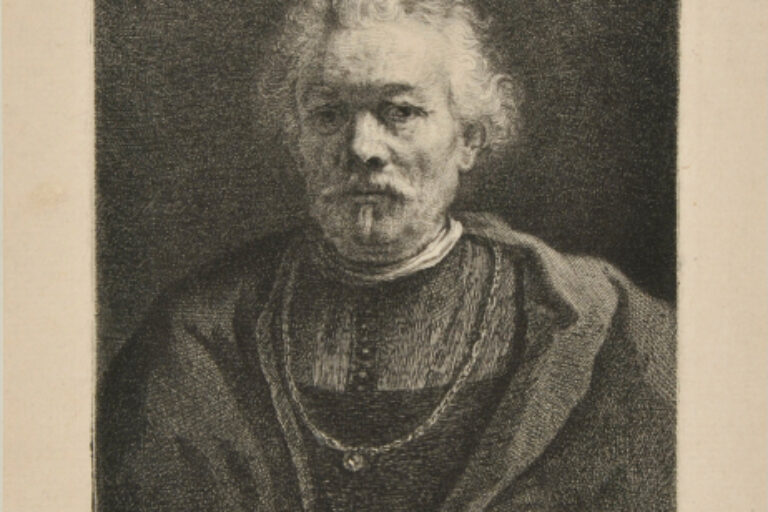 PORTRAIT OF AN ELDERLY MAN WEARING A CHAIN