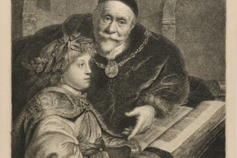 PRINCE CHARLES LOUIS OF BOHEMIA AS THE YOUNG ALEXANDER WITH HIS TUTOR ARISTOTLE