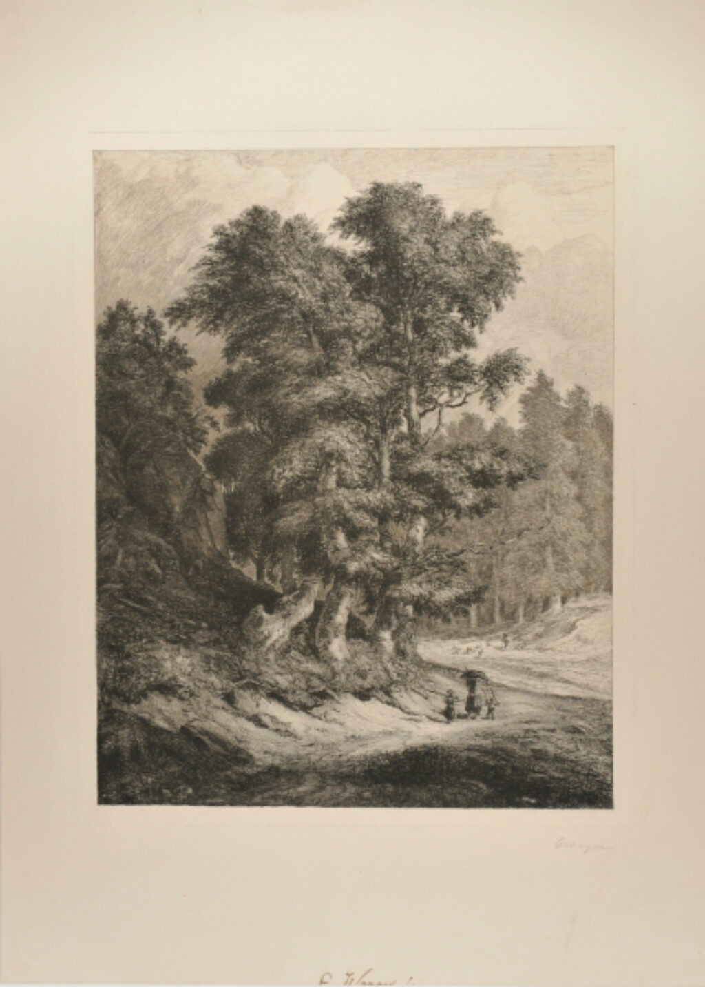 A Faggot Gatherer with Her Two Children at the Entrance to a Forest