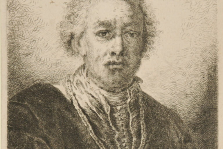 HEAD OF A MAN WITH SHORT HAIR, WEARING A CHAIN
