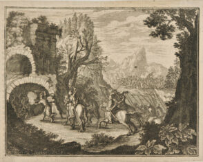 Soldiers Attacking a Group of People in a Ruined Building