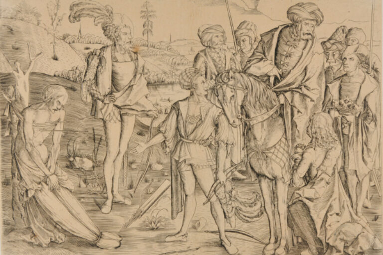 THE KING'S THREE SONS SHOOTING AT THE DEAD BODY OF THEIR FATHER