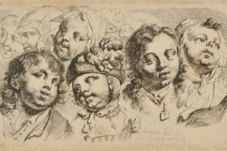 SKETCH PLATE WITH NINE CHILDREN'S HEADS