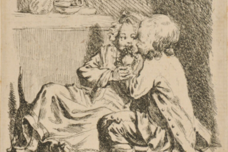 TWO CHILDREN WITH A BUNCH OF GRAPES