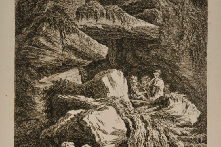 CAVE IN THE ROCKS, WITH FOUR FIGURES