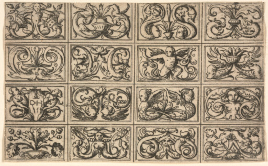 Sixteen Ornamental Panels