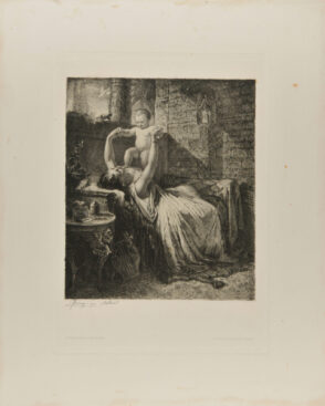 Mother on a Bed Playing with Her Child