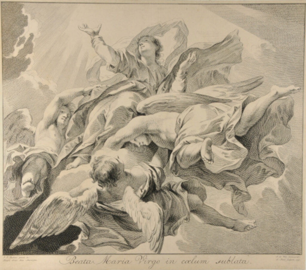 The Virgin with Three Angels in the Clouds
