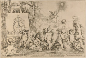 Allegorical Composition with a Number of Cupids, One Before an Easel