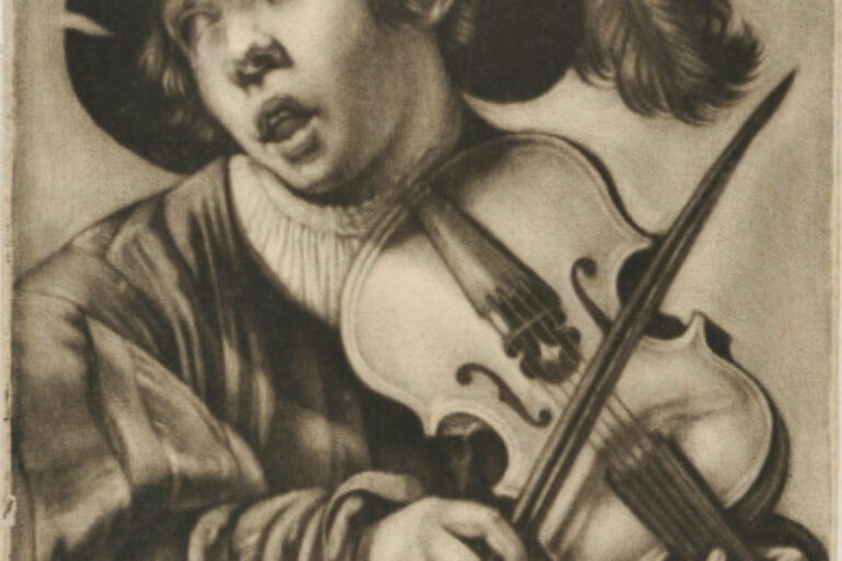 DANIEL BOONE, THE ARTIST, PLAYING ON A VIOLIN