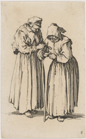 The Two Beggar Women Standing