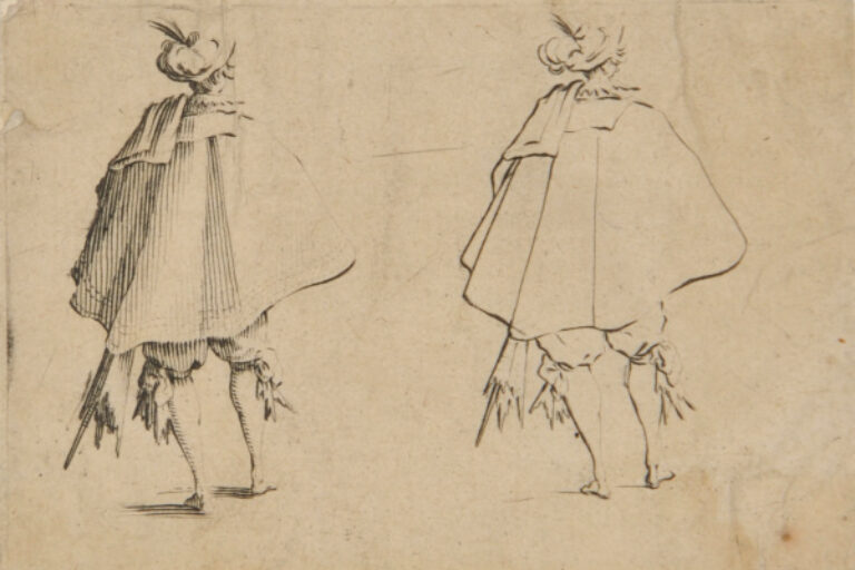 THE GENTLEMAN WITH A LARGE MANTLE, VIEWED FROM BEHIND