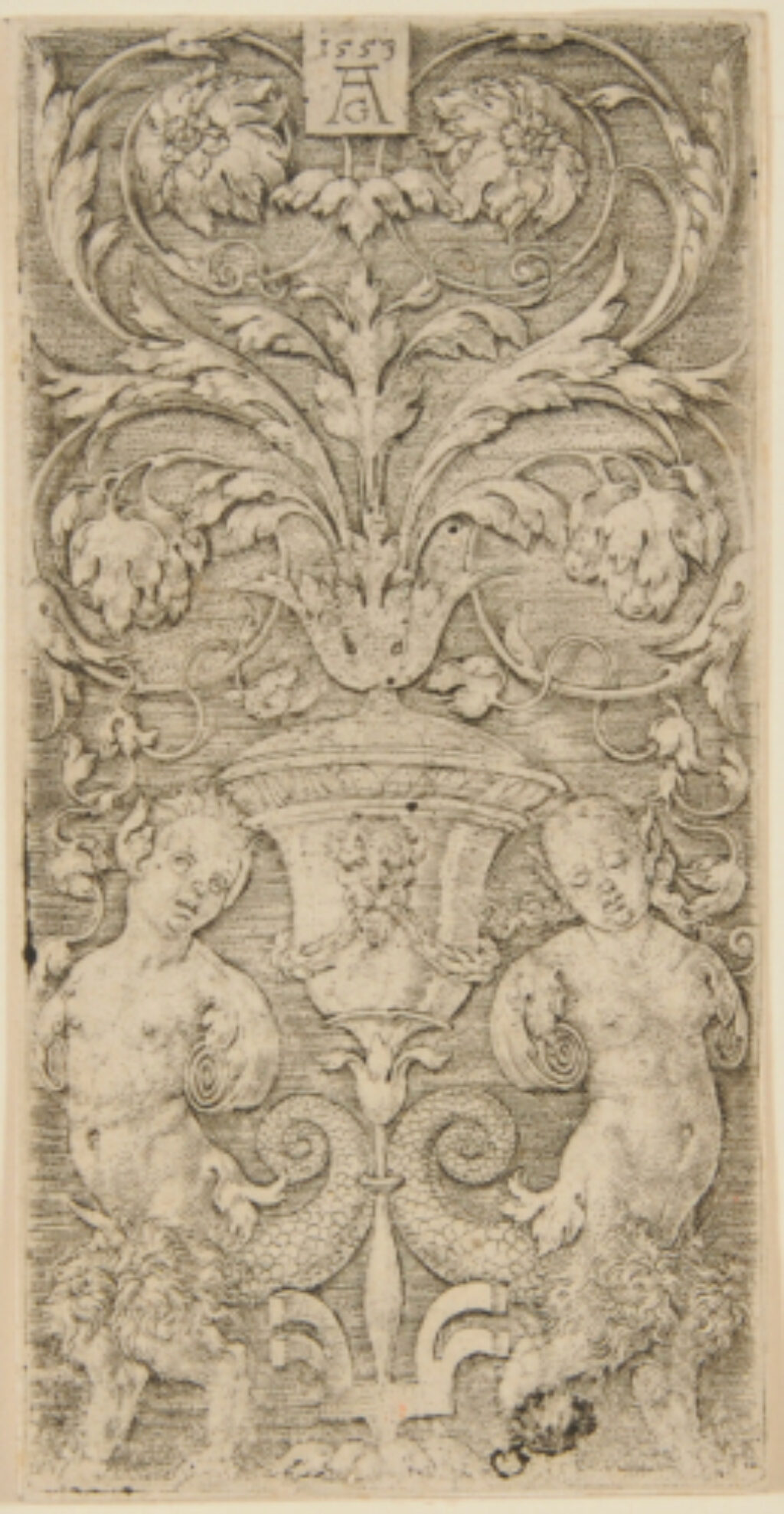 A Vase Between Two Chimeric Figures