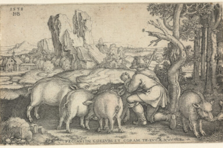 THE PRODIGAL SON TENDING THE SWINE