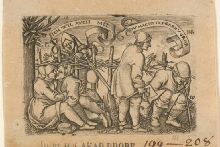 PEASANTS BEHIND THE FENCE