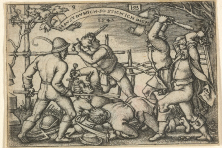 THE BRAWL - SIX PEASANTS FIGHTING WITH SWORDS