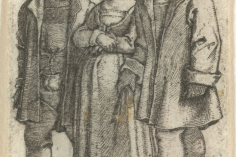 THE BRIDE AND GROOM, WITH THE BRIDE'S FATHER