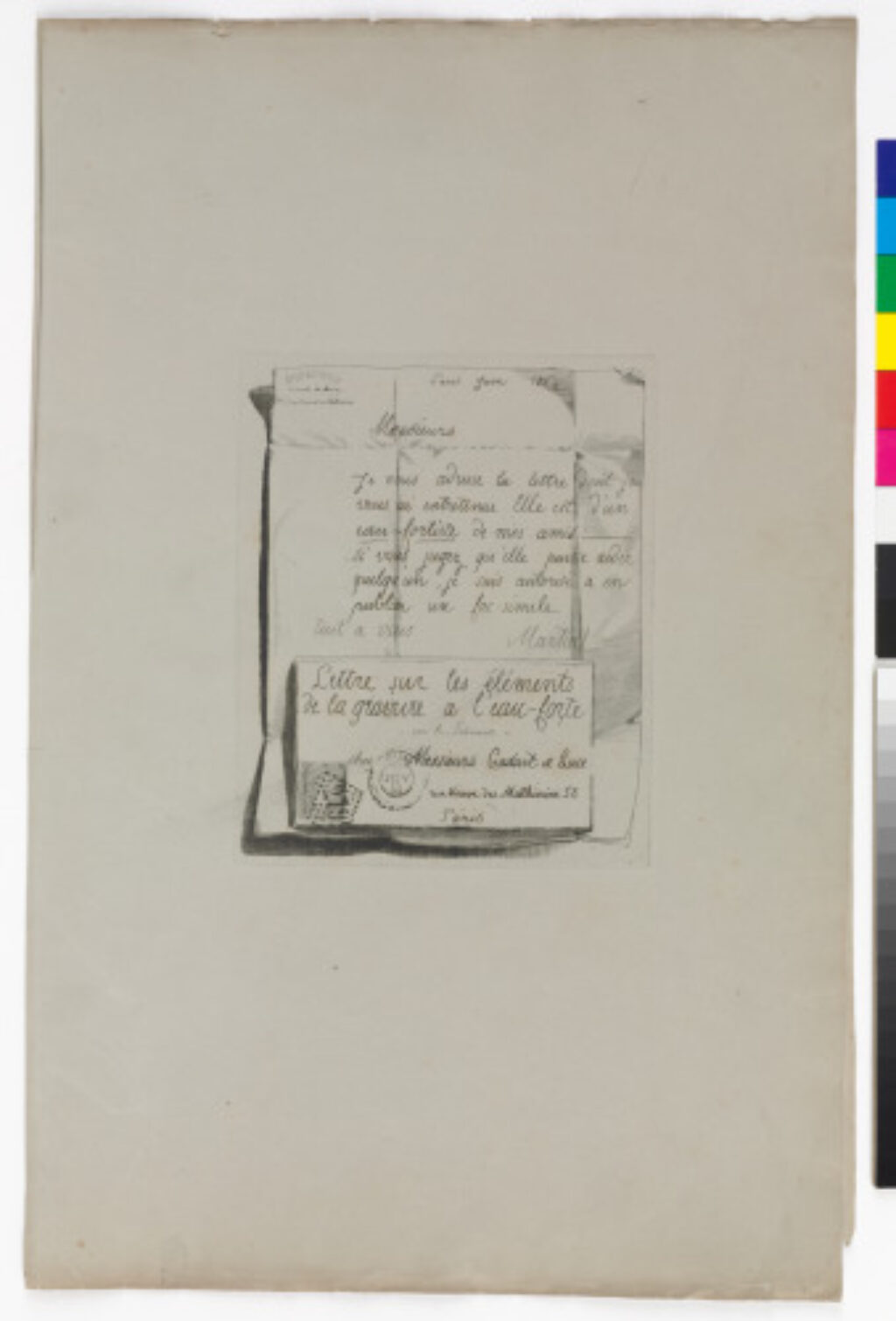 Plate 1 from the portfolio “Lettre sur les elements de la gravure à l’eau-forte” - Image 2