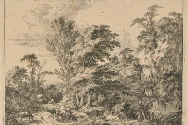 LANDSCAPE WITH CATTLE ON A ROAD