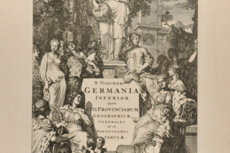FRONTISPIECE FOR "N. VISSCHERI / GERMANIA INFERIOR / SIVE / XVII PROVINCIARUM / GEOGRAPHICAE GENERALES / UT ET / PARTICULARES / TABULAE"