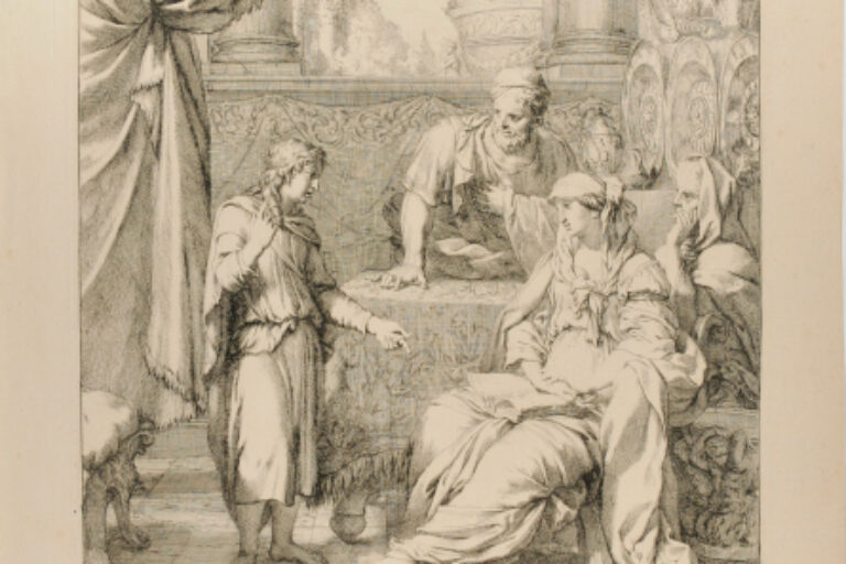 CHRIST AS A CHILD TALKING TO HIS PARENTS AND SAINT ANNE