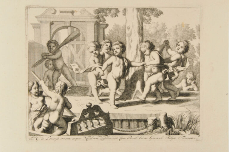PUTTI PLAYING AROUND A TREE