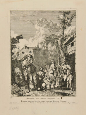 Three illustrations for the comedy ‘Julfus’ (1668) by Andries Pels: act two