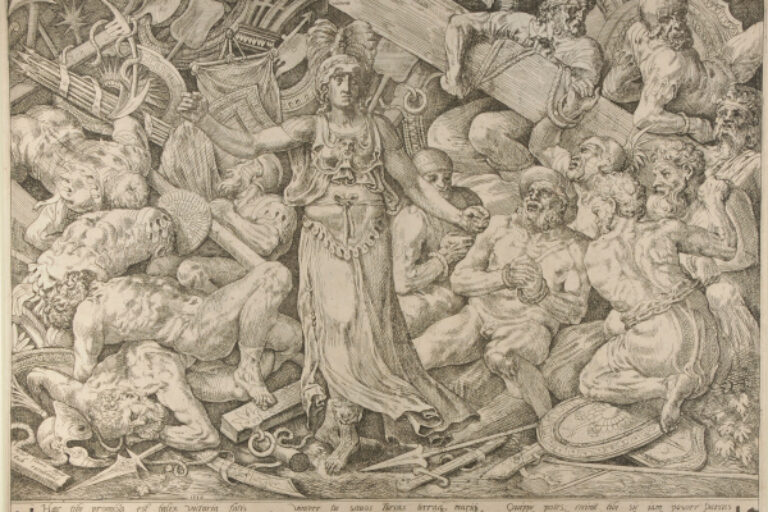 VICTORY SURROUNDED BY PRISONERS AND TROPHIES OF WAR