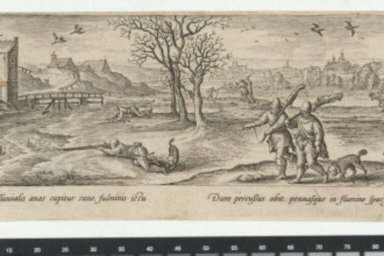 THE DUCK HUNT AT THE EDGE OF A TOWN