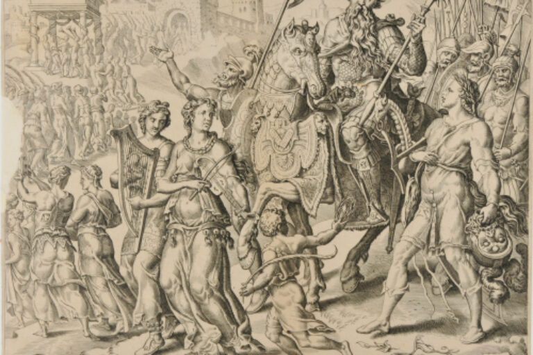 SINGING AND DANCING WOMEN MEETING SAUL AND DAVID AFTER THE VICTORY