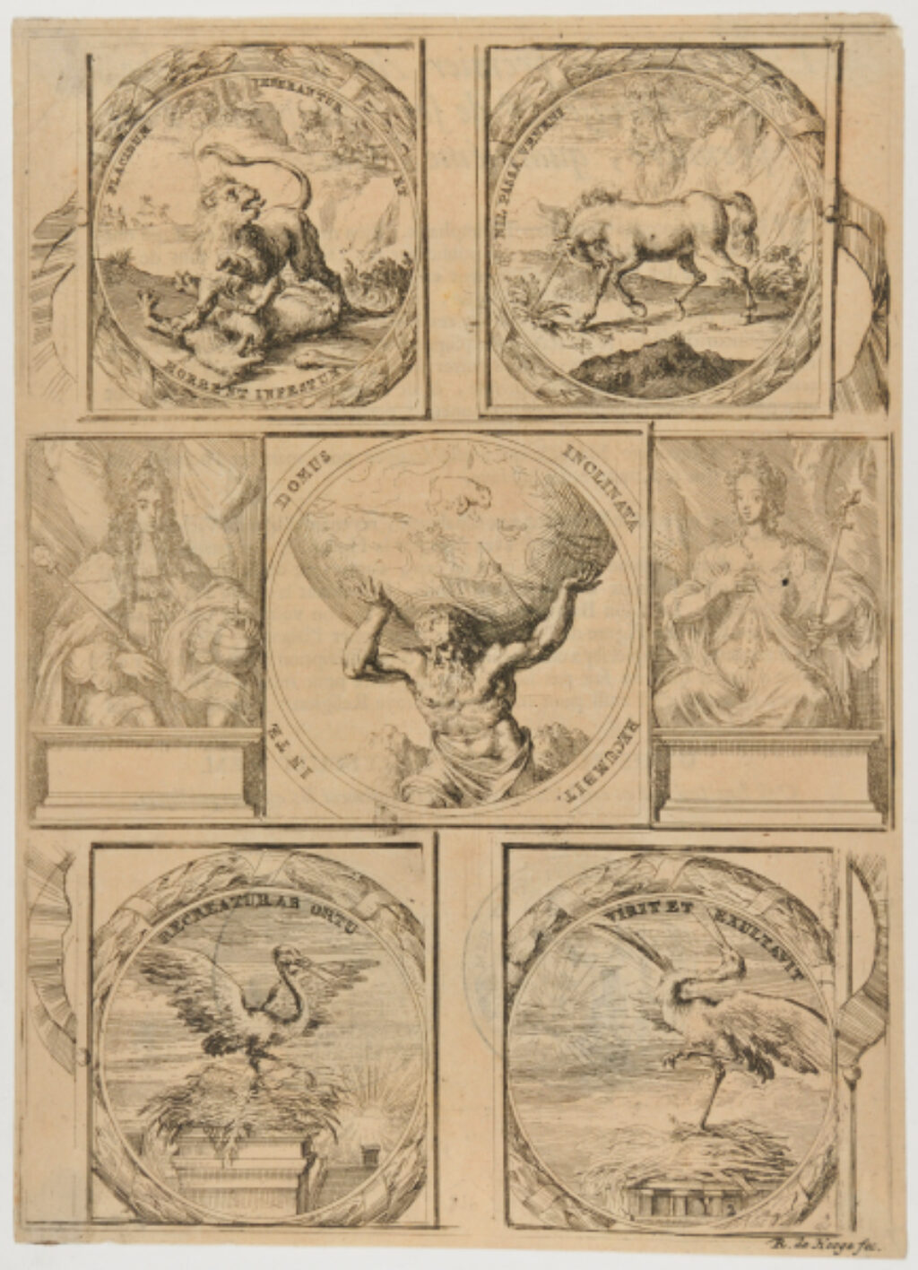 Atlas Carrying the World, Surrounded by Six Other Subjects