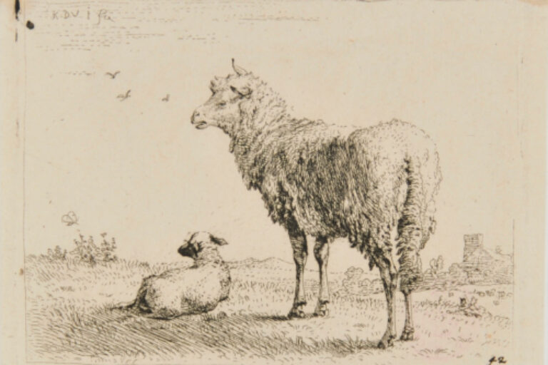 THE EWE AND HER LAMB
