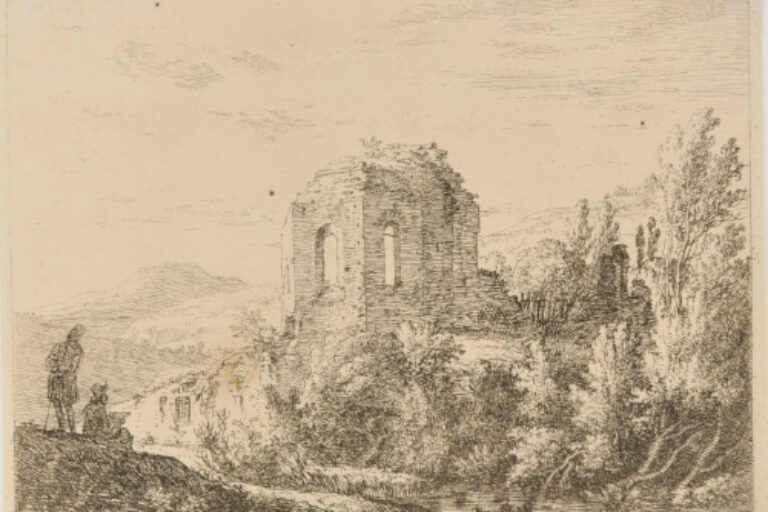 LANDSCAPE WITH A TEMPLE IN RUINS