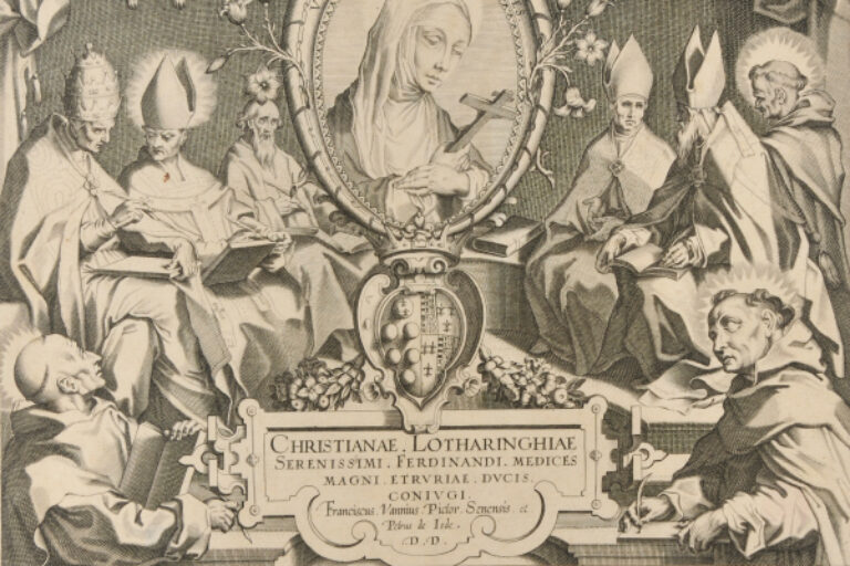 TITLE PLATE, WITH AN OVAL BUST OF SAINT CATHERINE OF SIENA