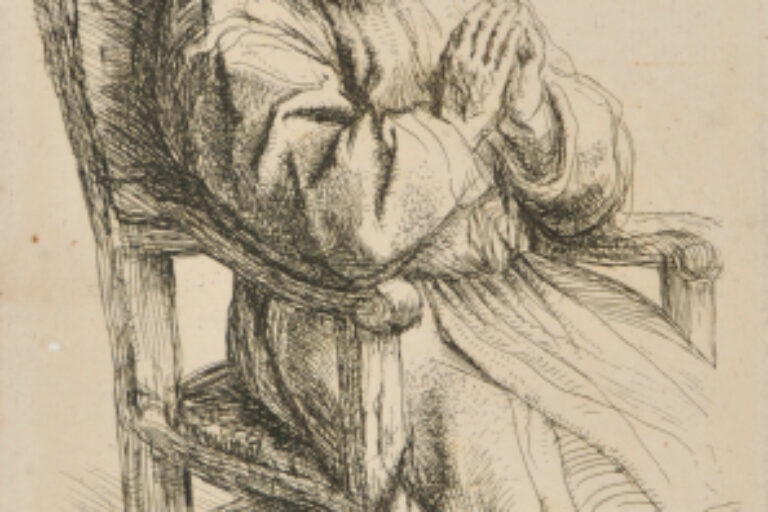 OLD MAN SITTING IN AN ARM-CHAIR