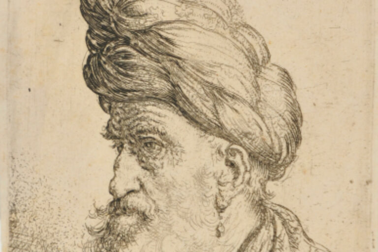 HEAD OF AN OLD MAN WEARING A TURBAN